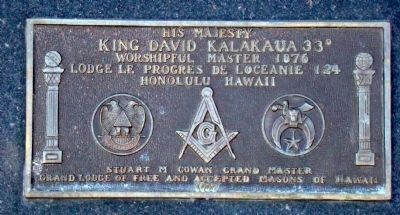 His Majesty King David Kalakaua 33°. Click for full size. His Majesty King David Kalakaua 33° image. Click for full size.