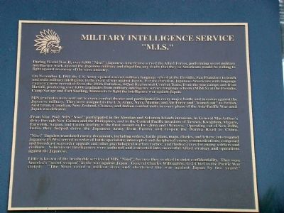 Military Intelligence Service Tablet image. Click for full size.