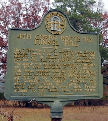 4th Corps' Route to Tunnel Hill Marker. Click for full size. 4th Corps' Route to Tunnel Hill Marker image. Click for full size.