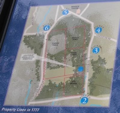 Map of Property Lines in 1777 from Marker image. Click for full size.