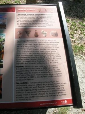 Tocobaga Temple Mound Information Board, right portion image. Click for full size.