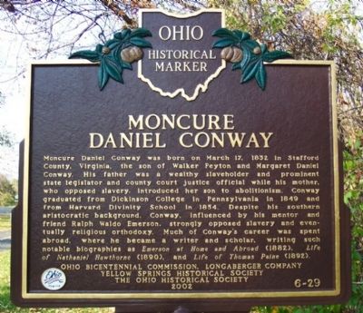 Moncure Daniel Conway Marker. Click for full size. Moncure Daniel Conway Marker image. Click for full size.