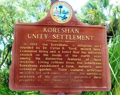 Koreshan Unity Settlement Marker image. Click for full size.