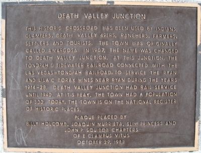 Death Valley Junction Marker image. Click for full size.