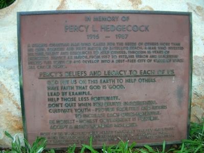 Percy L. Hedgecock Marker image. Click for full size.