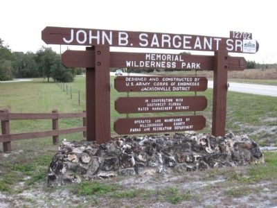John B. Sargeant, Sr. County Park sign. Click for full size. John B. Sargeant, Sr. County Park sign image. Click for full size.