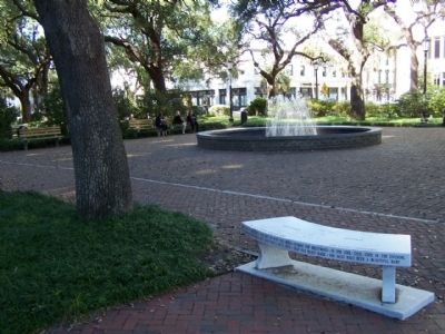 John Herndon Mercer 1909 - 1976 Bench at Savannah's Johnson Square. Click for full size. John Herndon Mercer 1909 - 1976 Bench at Savannah's Johnson Square image. Click for full size.