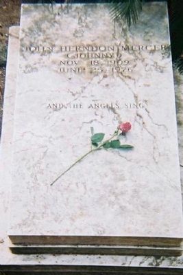 John Herndon Mercer Grave, Bonaventure Cemetery, Savannah. Click for full size. John Herndon Mercer Grave, Bonaventure Cemetery, Savannah image. Click for full size.