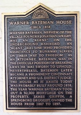 Warner Bateman House Marker. Click for full size. Warner Bateman House Marker image. Click for full size.