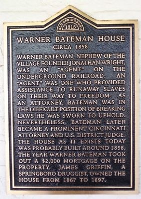 Warner Bateman House Marker image. Click for full size.