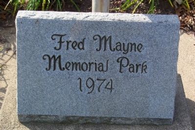 Fred Mayne Memorial Park Marker image. Click for full size.
