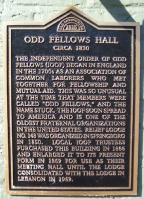 Odd Fellows Hall Marker. Click for full size. Odd Fellows Hall Marker image. Click for full size.