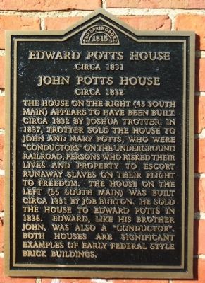 Edward Potts House / John Potts House Marker image. Click for full size.