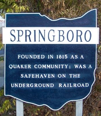 Springboro Corporate Limit Marker image. Click for full size.