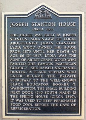 Joseph Stanton House Marker. Click for full size. Joseph Stanton House Marker image. Click for full size.