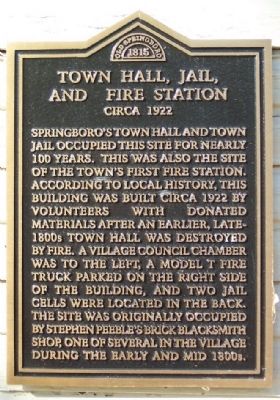 Town Hall, Jail, and Fire Station Marker image. Click for full size.