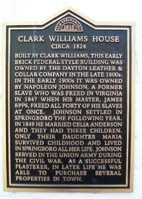 Clark Williams House Marker image. Click for full size.
