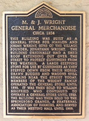 M. & J. Wright General Merchandise Marker image. Click for full size.