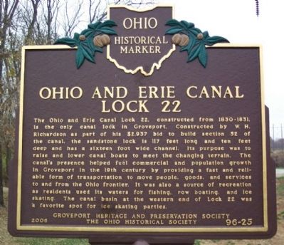 Ohio and Erie Canal Lock 22 Marker image. Click for full size.