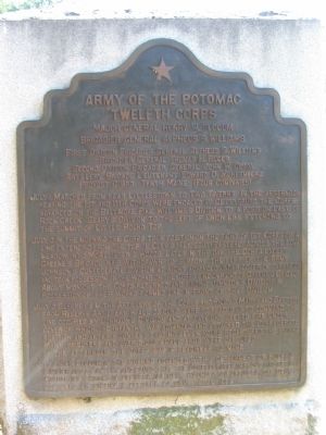 Twelfth Corps Tablet. Click for full size. Twelfth Corps Tablet image. Click for full size.