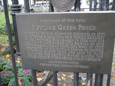 Bowling Green Fence Marker image. Click for full size.