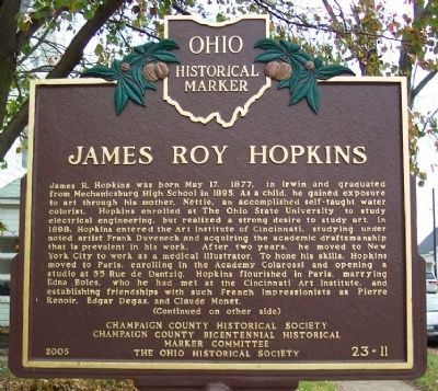 James Roy Hopkins Marker (side A) image. Click for full size.