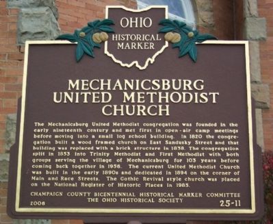 Mechanicsburg United Methodist Church Marker image. Click for full size.