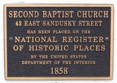 Second Baptist Church National Register Marker image. Click for full size.