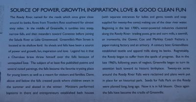 Reedy River Falls Marker. Click for full size. Reedy River Falls Marker image. Click for full size.