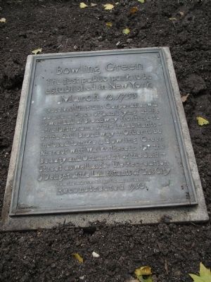 Bowling Green Marker. Click for full size. Bowling Green Marker image. Click for full size.