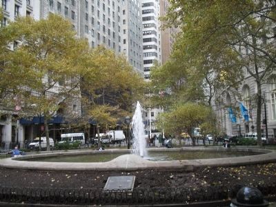 Marker at Bowling Green Park. Click for full size. Marker at Bowling Green Park image. Click for full size.