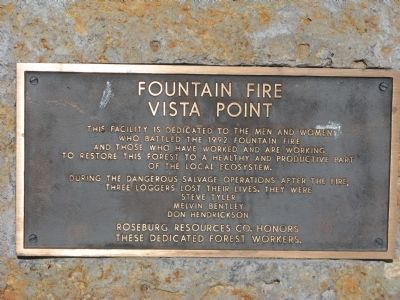 Fountain Fire Vista Point Marker image. Click for full size.