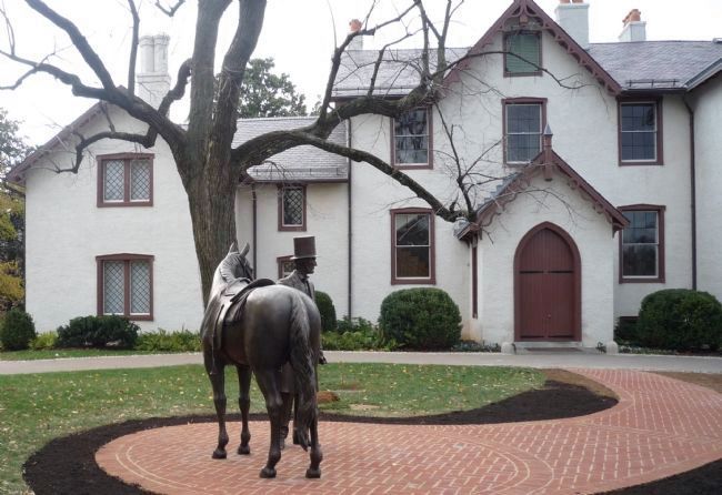 Abraham Lincoln and his mount at the President's Cottage.. Click for full size. Abraham Lincoln and his mount at the President's Cottage. image. Click for full size.