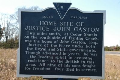 Home Site of Justice John Gaston Marker image. Click for full size.