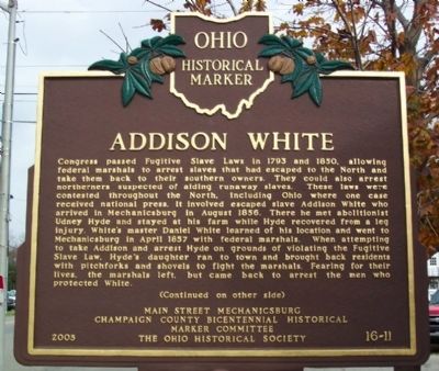 Addison White Marker (side A) image. Click for full size.