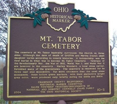 Mt. Tabor Cemetery Marker. Click for full size. Mt. Tabor Cemetery Marker image. Click for full size.