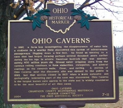 Ohio Caverns Marker image. Click for full size.
