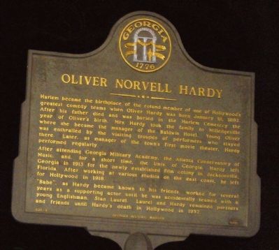 Oliver Norvell Hardy Marker image. Click for full size.