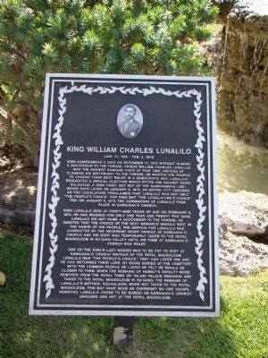King William Charles Lunalilo Marker image. Click for full size.