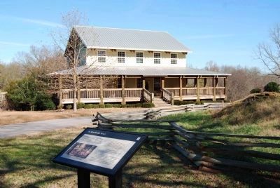 No Rest for the Weary Marker and Musgrove's Mill Visitor Center (Looking North) image. Click for full size.