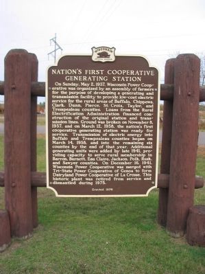 Nation's First Cooperative Generating Station Marker image. Click for full size.