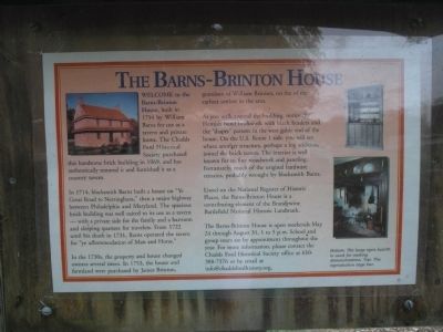 The Barns-Brinton House Marker image. Click for full size.