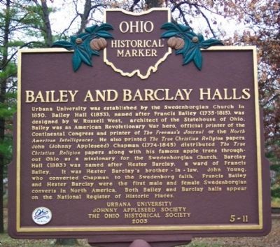 Bailey and Barclay Halls Marker (side A). Click for full size. Bailey and Barclay Halls Marker (side A) image. Click for full size.