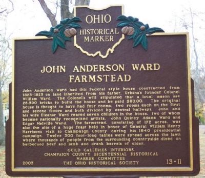 John Anderson Ward Farmstead Marker (side A). Click for full size. John Anderson Ward Farmstead Marker (side A) image. Click for full size.