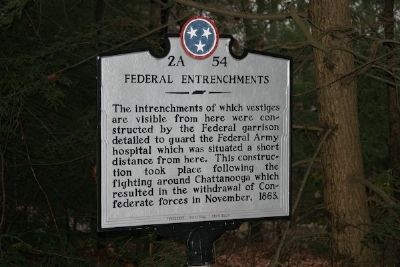 Federal Entrenchments Marker. Click for full size. Federal Entrenchments Marker image. Click for full size.
