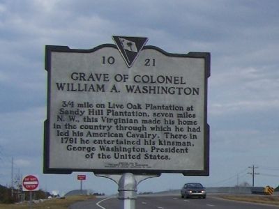 Grave Of Colonel William A. Washington Marker image. Click for full size.