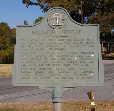 Milam's Bridge Marker. Click for full size. Milam's Bridge Marker image. Click for full size.