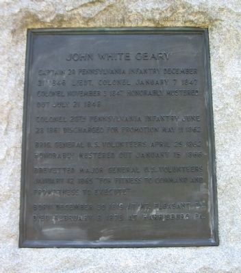 John White Geary Monument Front Plaque image. Click for full size.