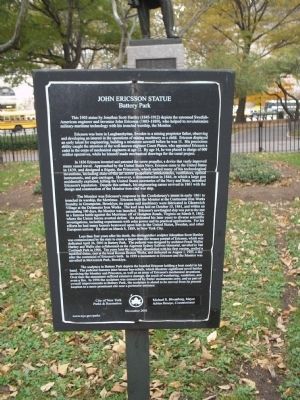 John Ericsson Statue Marker. Click for full size. John Ericsson Statue Marker image. Click for full size.
