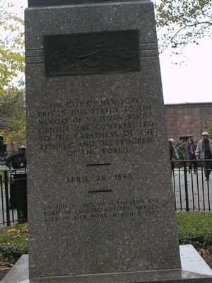 John Ericsson Marker. Click for full size. John Ericsson Marker image. Click for full size.